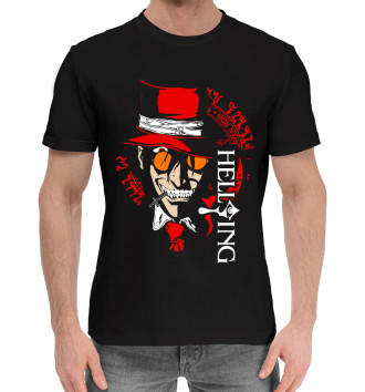 Мужская Хлопковая футболка Хеллсинг, Алукард