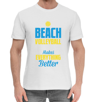 Мужская Хлопковая футболка Beach Volleyball
