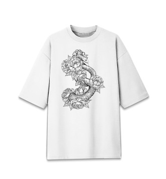 Женская Хлопковая футболка оверсайз Змеи