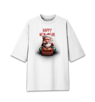 Мужская Хлопковая футболка оверсайз Happy New Year