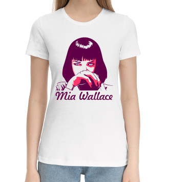 Женская Хлопковая футболка Мия Уоллес