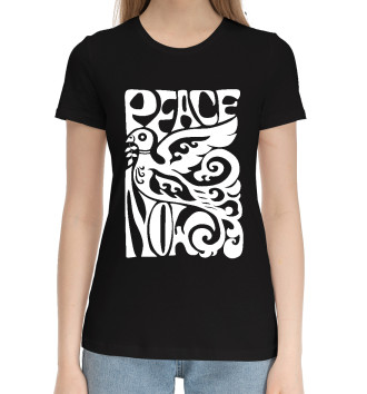 Женская Хлопковая футболка Голубь Мира Peace