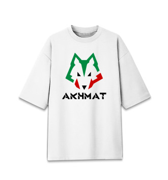 Женская Хлопковая футболка оверсайз Ахмат волк