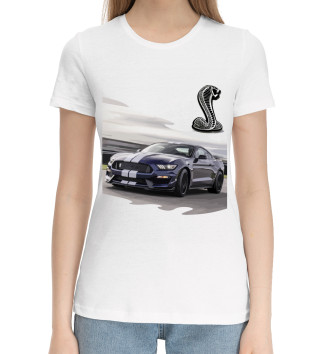 Женская Хлопковая футболка Mustang Shelby