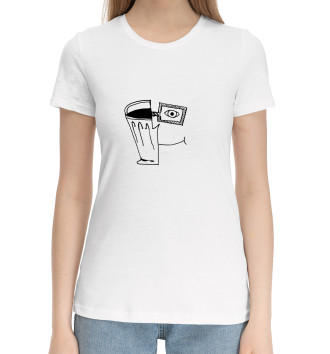Женская Хлопковая футболка Чашка