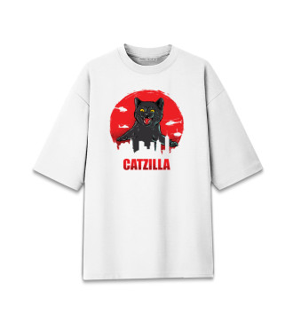 Женская Хлопковая футболка оверсайз CATZILLA