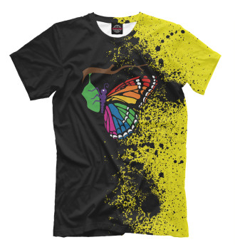 Мужская Футболка Rainbow Butterfly Emerging