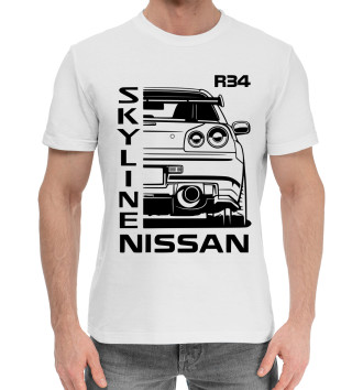 Мужская Хлопковая футболка R34 Skyline GT-R - JDM