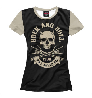 Женская футболка Rock N Roll - skull
