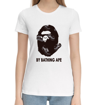 Женская Хлопковая футболка By Bathing Ape