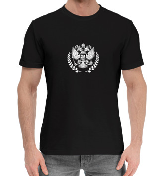 Мужская Хлопковая футболка Russia - Герб