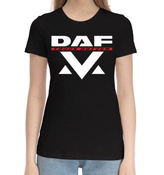 Женская Хлопковая футболка DAF  Дальнобойщик