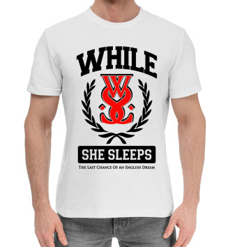 Мужская Хлопковая футболка While She Sleeps