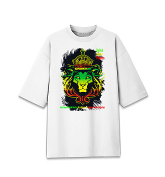 Женская Хлопковая футболка оверсайз Ямайский лев