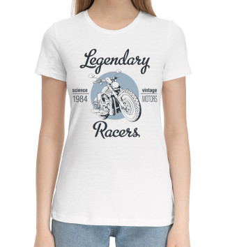 Женская Хлопковая футболка Legendary racers