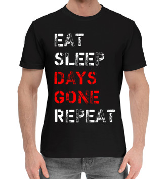 Мужская Хлопковая футболка Eat Sleep Days Gone Repeat