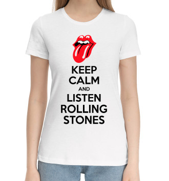 Женская Хлопковая футболка Слушай Rolling Stones
