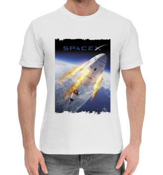 Мужская Хлопковая футболка Space X, выход в космос