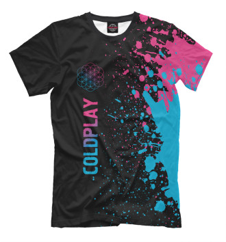 Мужская Футболка Coldplay Neon Gradient
