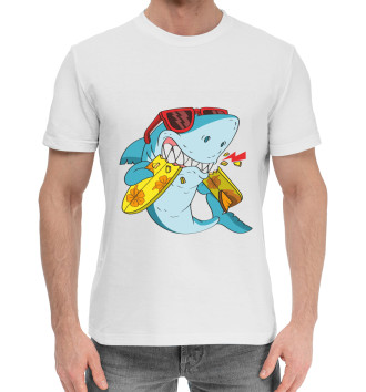 Мужская Хлопковая футболка Стильная акула