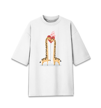 Женская Хлопковая футболка оверсайз Жирафы