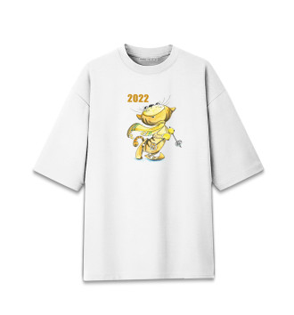 Мужская Хлопковая футболка оверсайз Символ года 2022