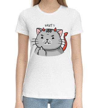 Женская Хлопковая футболка Коте