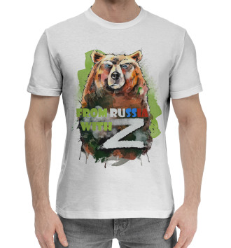 Мужская Хлопковая футболка From Russia with Z
