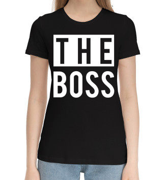 Женская Хлопковая футболка The boss