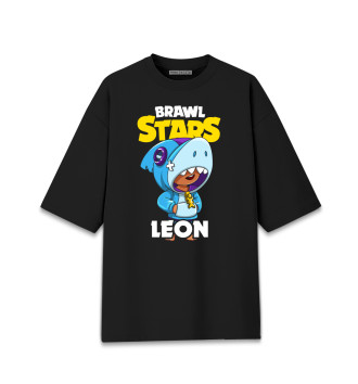 Женская Хлопковая футболка оверсайз Brawl Stars, Leon