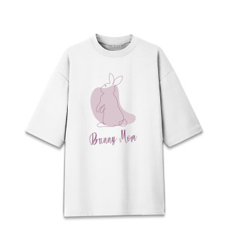 Женская Хлопковая футболка оверсайз Кролик мама