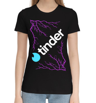 Женская Хлопковая футболка Тиндер - Молния