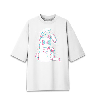 Женская Хлопковая футболка оверсайз Кролик