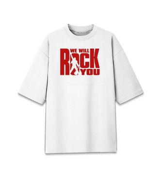 Женская Хлопковая футболка оверсайз We Will Rock You