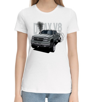 Женская Хлопковая футболка Chevrolet Silverado