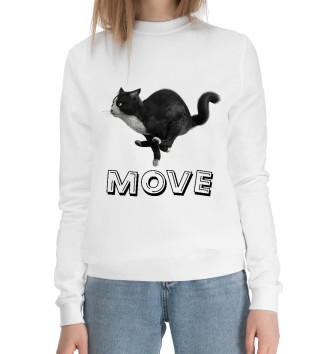 Женский Хлопковый свитшот Move cat