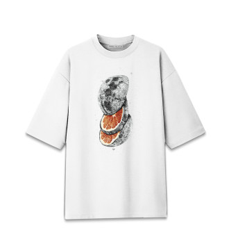Мужская Хлопковая футболка оверсайз Апельсиновая Луна