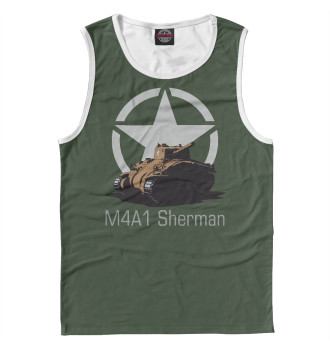 Мужская Майка Средний танк M4A1 Sherman