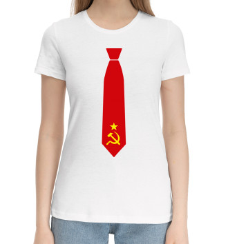 Женская Хлопковая футболка Советский галстук
