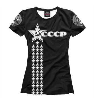 Футболка для девочек СССР (чёрный фон)