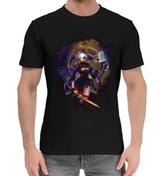 Мужская Хлопковая футболка Nier Automata 2b dark