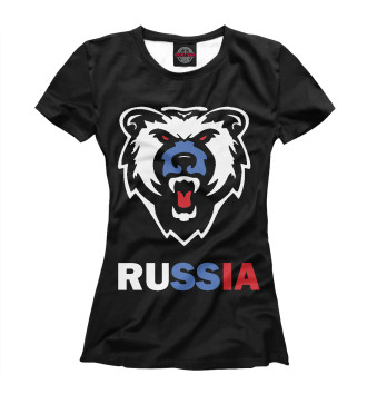 Женская Футболка Русский медведь