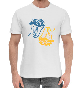 Мужская Хлопковая футболка Головы Питонов - Python