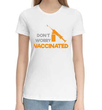 Женская Хлопковая футболка Vaccinated