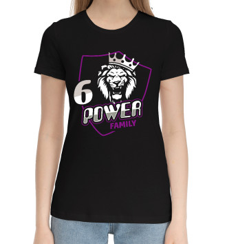Женская Хлопковая футболка 6 power family фиолетовый