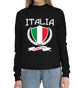Женский Хлопковый свитшот Italia Champions