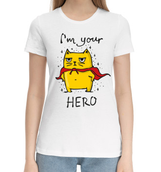Женская Хлопковая футболка I fm your hero