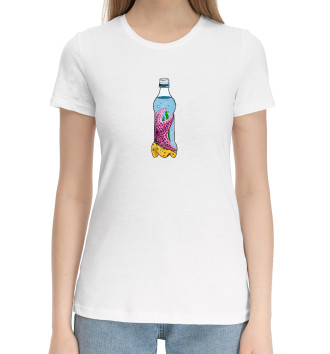 Женская Хлопковая футболка Морская звезда в бутылке