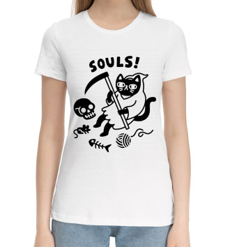 Женская Хлопковая футболка Souls