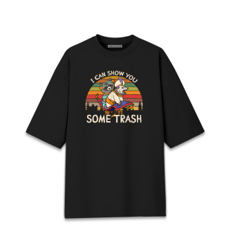 Женская Хлопковая футболка оверсайз I can show you some trash